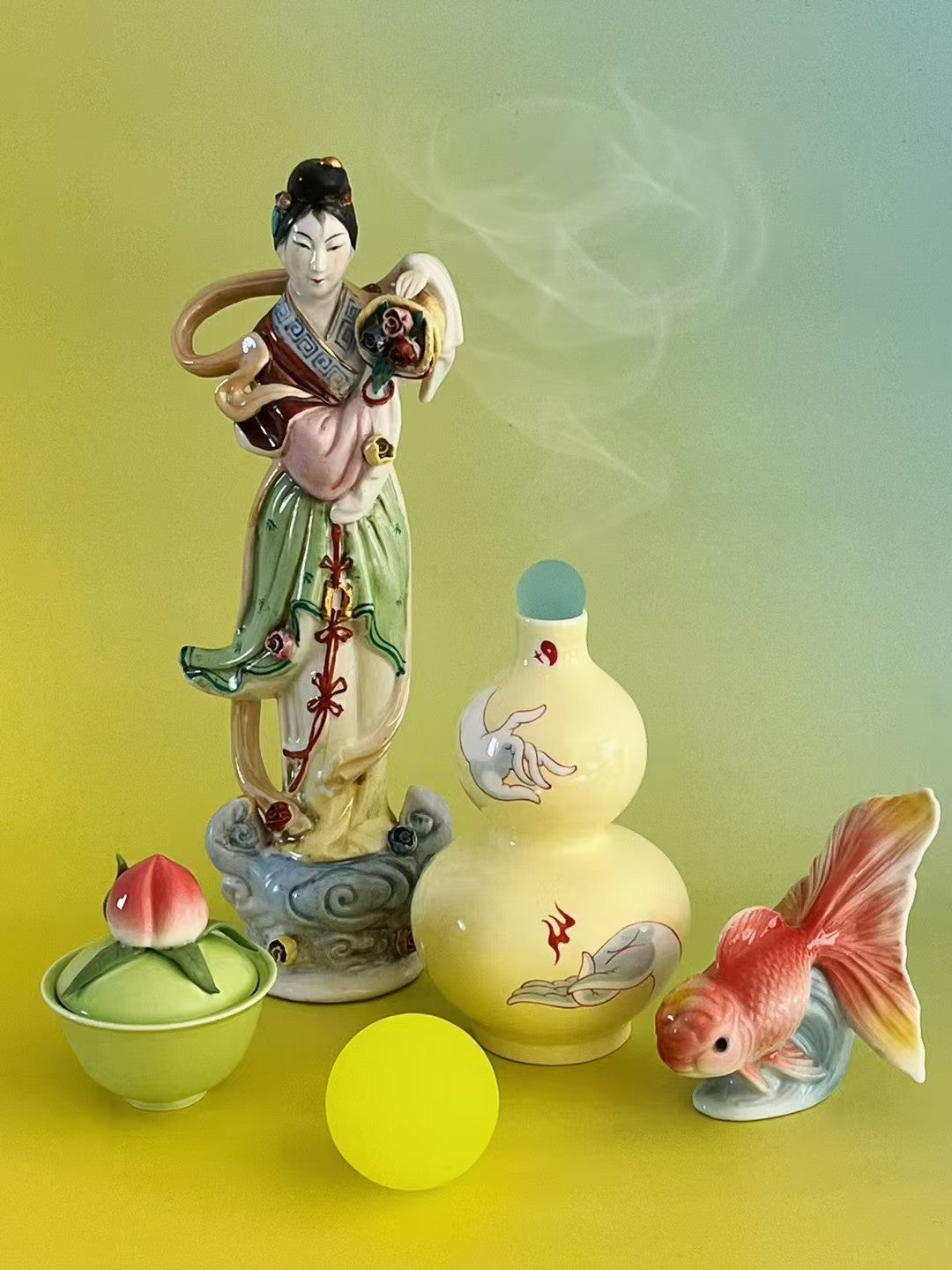 Yellow Double-Gourd Vase